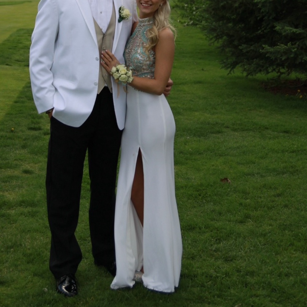 Sherri hill beaded prom dress. Size 00. White.